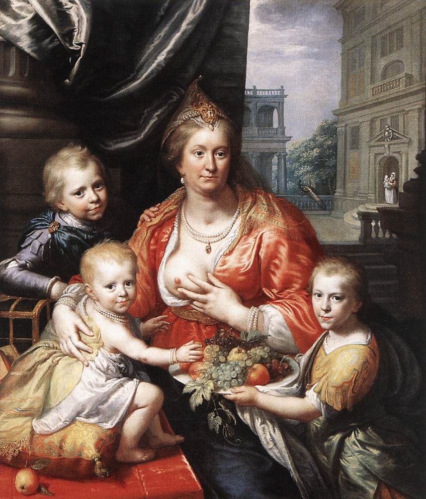 MOREELSE, Paulus Sophia Hedwig, Countess of Nassau Dietz, with her Three Sons sg